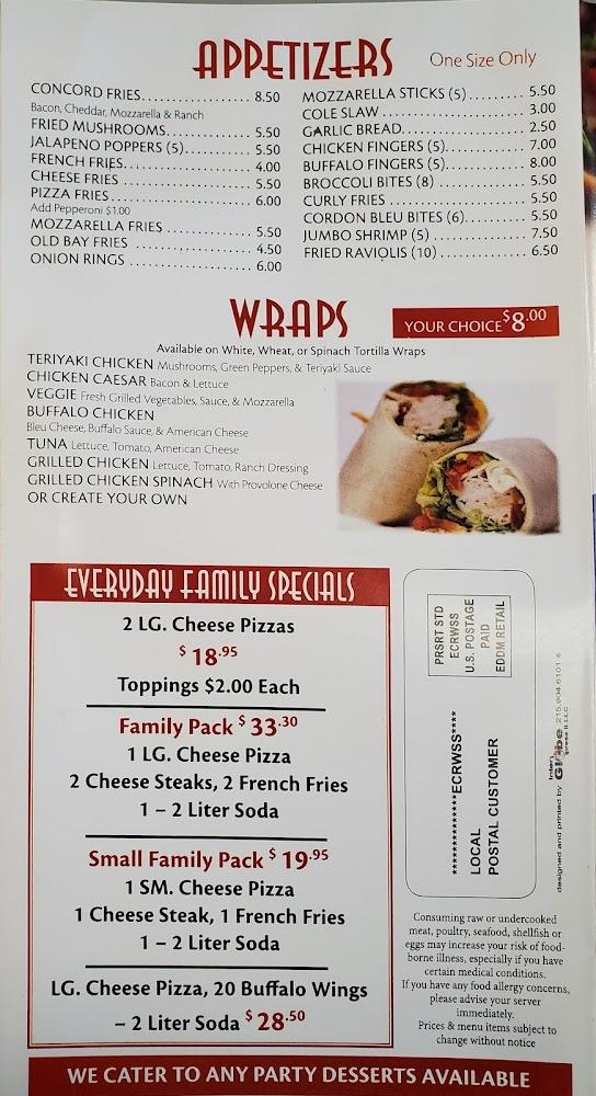 Concord Pizza Menu image 2